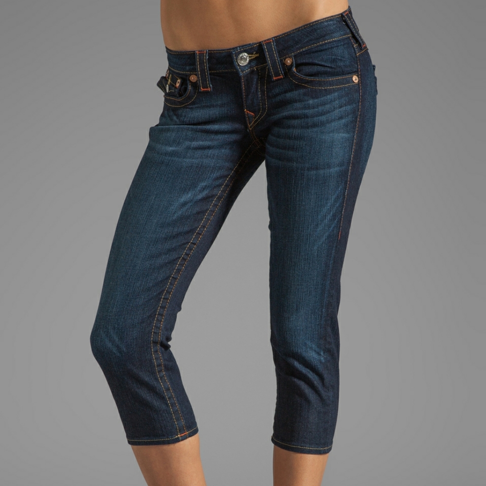 True Religion Lilly Cropped Denim Skinny Jeans